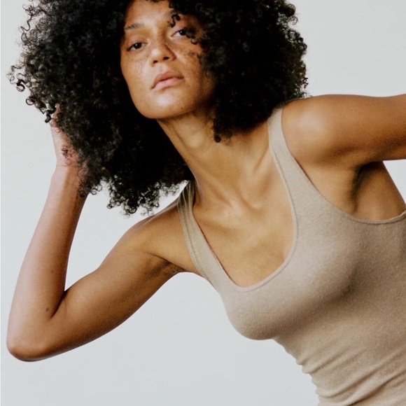 Ozma of California Christy Bodysuit, Regen Silk Noil Jersey, Tea XS - Picture 8 of 11